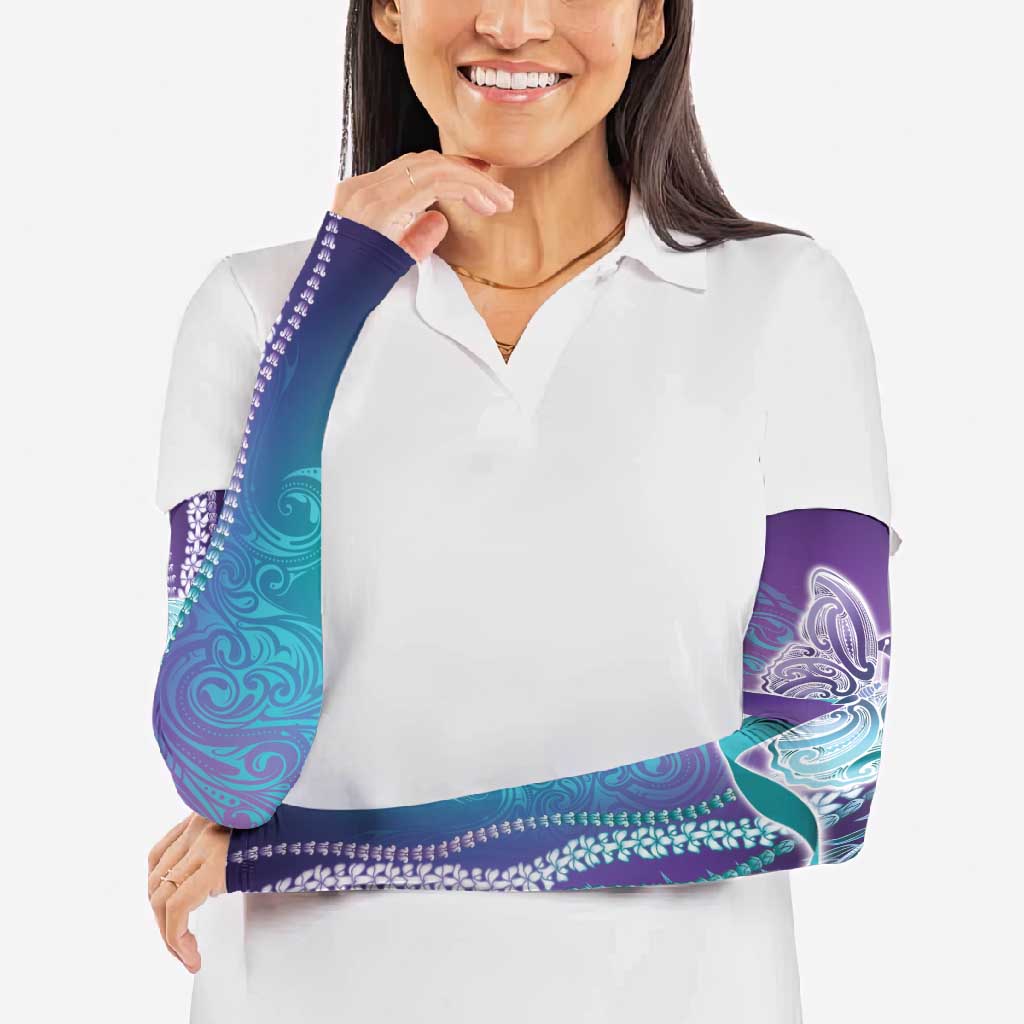 Suicide Prevention Awareness Arm Sleeves Maile Pikake Lokelani Crown Flower Lei Inspired