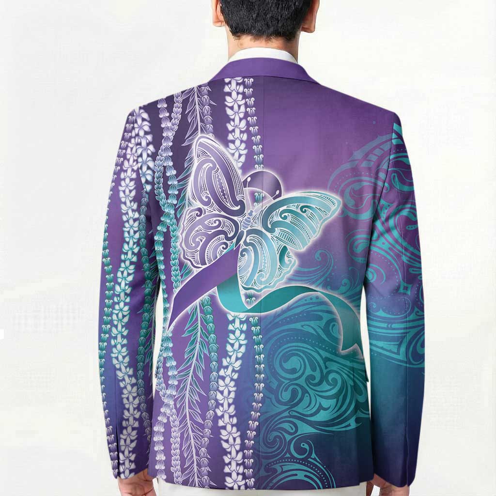Suicide Prevention Awareness Blazer Maile Pikake Lokelani Crown Flower Lei Inspired