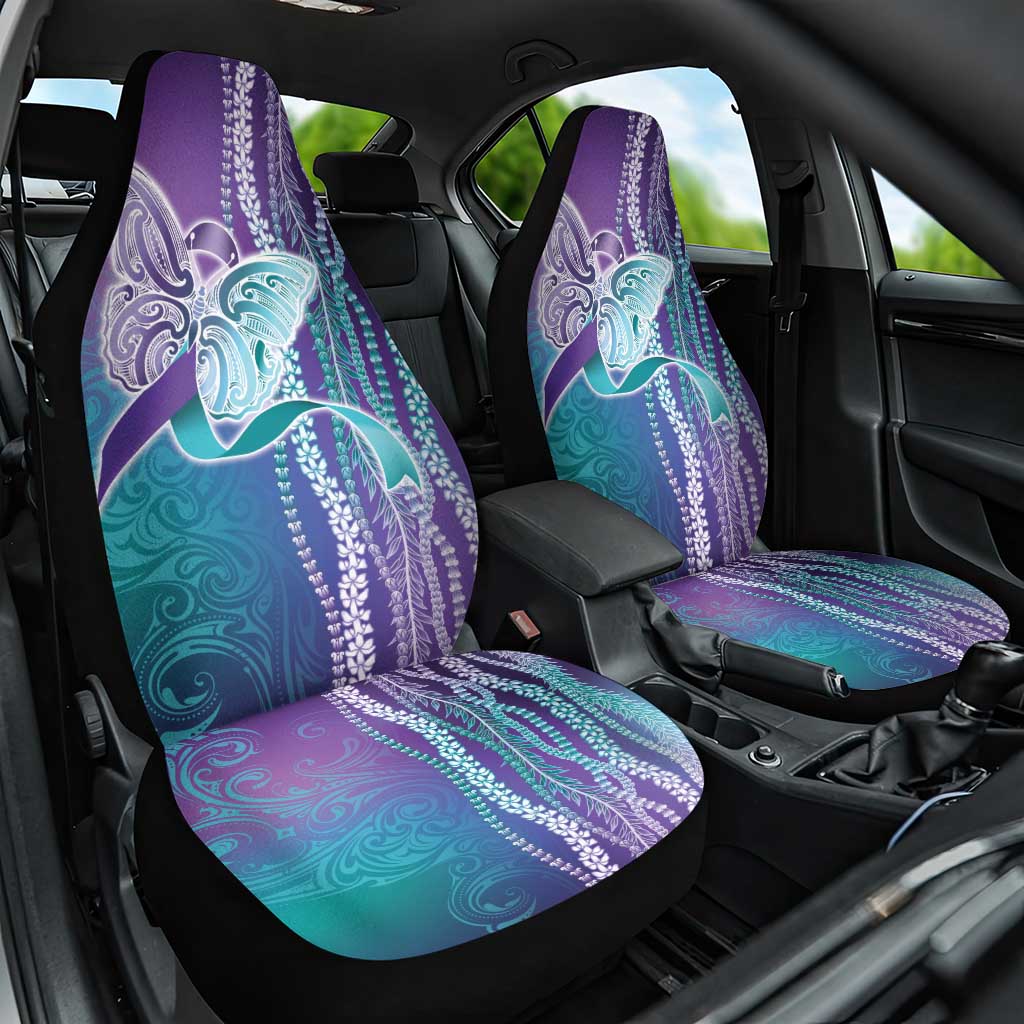 Suicide Prevention Awareness Car Seat Cover Maile Pikake Lokelani Crown Flower Lei Inspired