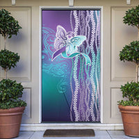 Suicide Prevention Awareness Door Cover Maile Pikake Lokelani Crown Flower Lei Inspired