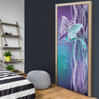 Suicide Prevention Awareness Door Cover Maile Pikake Lokelani Crown Flower Lei Inspired