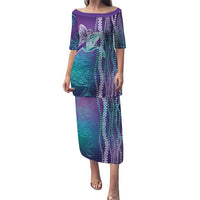 Suicide Prevention Awareness Family Matching Puletasi and Hawaiian Shirt Maile Pikake Lokelani Crown Flower Lei Inspired LT9 Mom's Dress Multicolor - Polynesian Pride