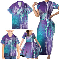 Suicide Prevention Awareness Family Matching Short Sleeve Bodycon Dress and Hawaiian Shirt Maile Pikake Lokelani Crown Flower Lei Inspired LT9 - Polynesian Pride