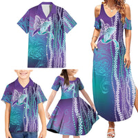 Suicide Prevention Awareness Family Matching Summer Maxi Dress and Hawaiian Shirt Maile Pikake Lokelani Crown Flower Lei Inspired LT9 - Polynesian Pride