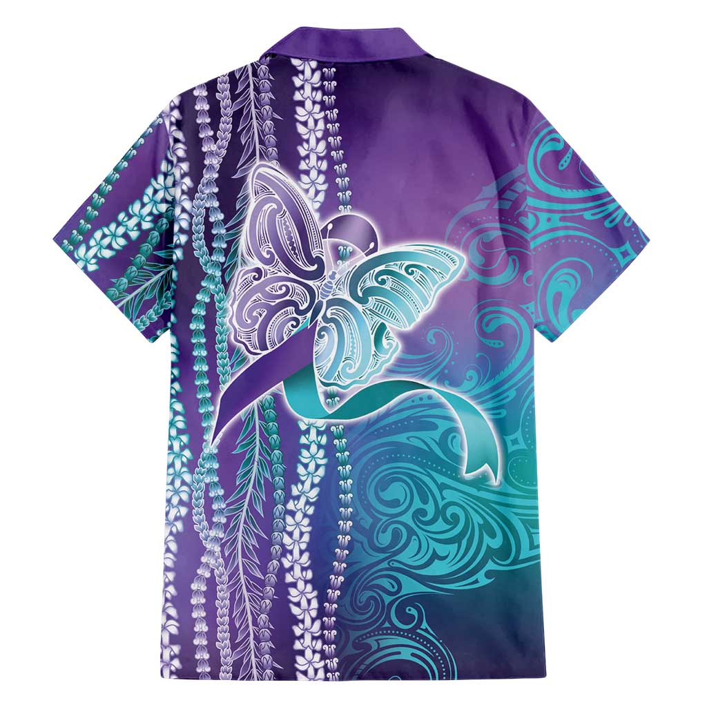 Suicide Prevention Awareness Hawaiian Shirt Maile Pikake Lokelani Crown Flower Lei Inspired