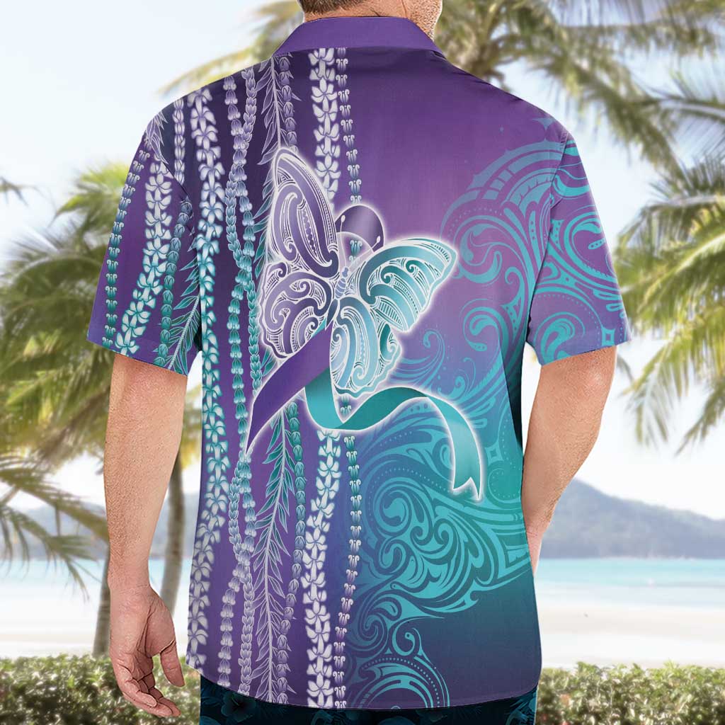 Suicide Prevention Awareness Hawaiian Shirt Maile Pikake Lokelani Crown Flower Lei Inspired