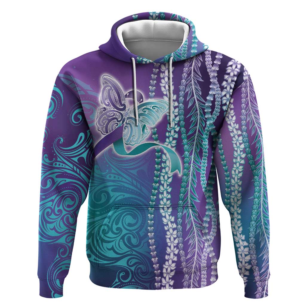 Suicide Prevention Awareness Hoodie Maile Pikake Lokelani Crown Flower Lei Inspired