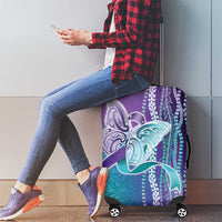 Suicide Prevention Awareness Luggage Cover Maile Pikake Lokelani Crown Flower Lei Inspired