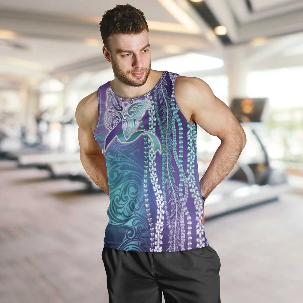 Suicide Prevention Awareness Men Tank Top Maile Pikake Lokelani Crown Flower Lei Inspired