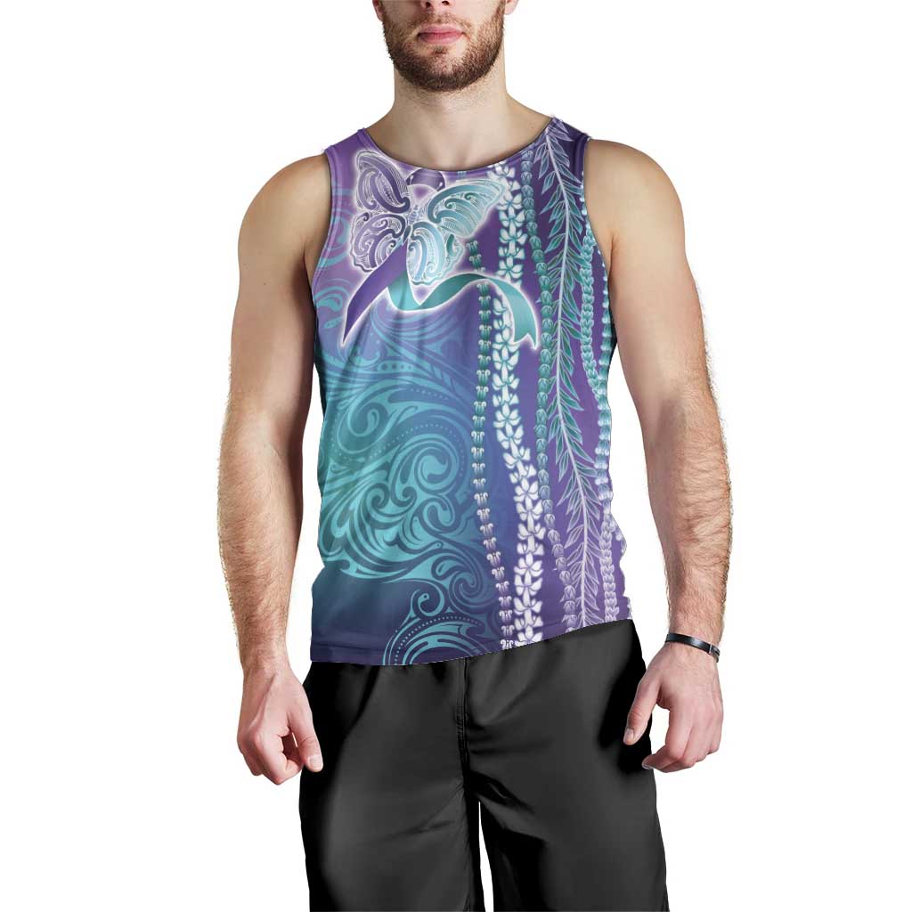 Suicide Prevention Awareness Men Tank Top Maile Pikake Lokelani Crown Flower Lei Inspired