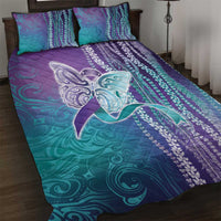 Suicide Prevention Awareness Quilt Bed Set Maile Pikake Lokelani Crown Flower Lei Inspired