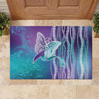 Suicide Prevention Awareness Rubber Doormat Maile Pikake Lokelani Crown Flower Lei Inspired