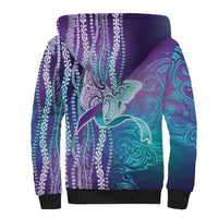 Suicide Prevention Awareness Sherpa Hoodie Maile Pikake Lokelani Crown Flower Lei Inspired