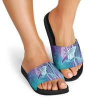 Suicide Prevention Awareness Slide Sandals Maile Pikake Lokelani Crown Flower Lei Inspired
