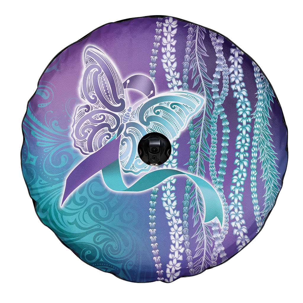 Suicide Prevention Awareness Spare Tire Cover Maile Pikake Lokelani Crown Flower Lei Inspired LT9 - Polynesian Pride
