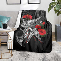 Hawaiian Honu Personalized Blanket Black Tribal Hook Pattern