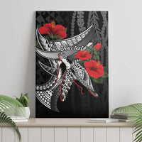 Hawaiian Honu Personalized Canvas Wall Art Black Tribal Hook Pattern