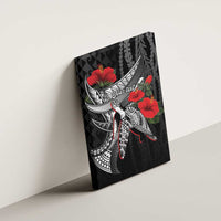 Hawaiian Honu Personalized Canvas Wall Art Black Tribal Hook Pattern
