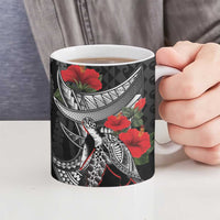Hawaiian Honu Personalized Ceramic Mug Black Tribal Hook Pattern