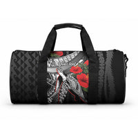 Hawaiian Honu Personalized Duffle Bag Black Tribal Hook Pattern LT9 One size Blue - Polynesian Pride