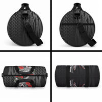Hawaiian Honu Personalized Duffle Bag Black Tribal Hook Pattern LT9 - Polynesian Pride