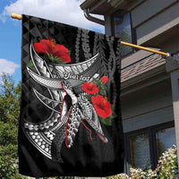 Hawaiian Honu Personalized Garden Flag Black Tribal Hook Pattern