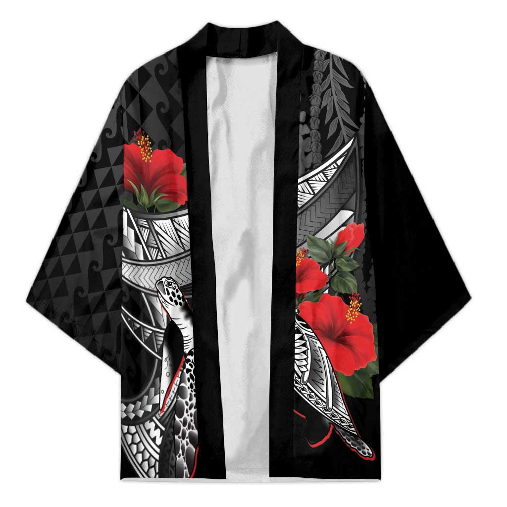 Hawaiian Honu Personalized Kimono Black Tribal Hook Pattern