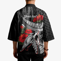 Hawaiian Honu Personalized Kimono Black Tribal Hook Pattern