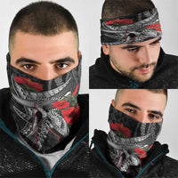 Hawaiian Honu Personalized Neck Gaiter Black Tribal Hook Pattern
