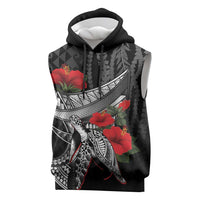 Hawaiian Honu Personalized Sleeveless Hoodie Black Tribal Hook Pattern