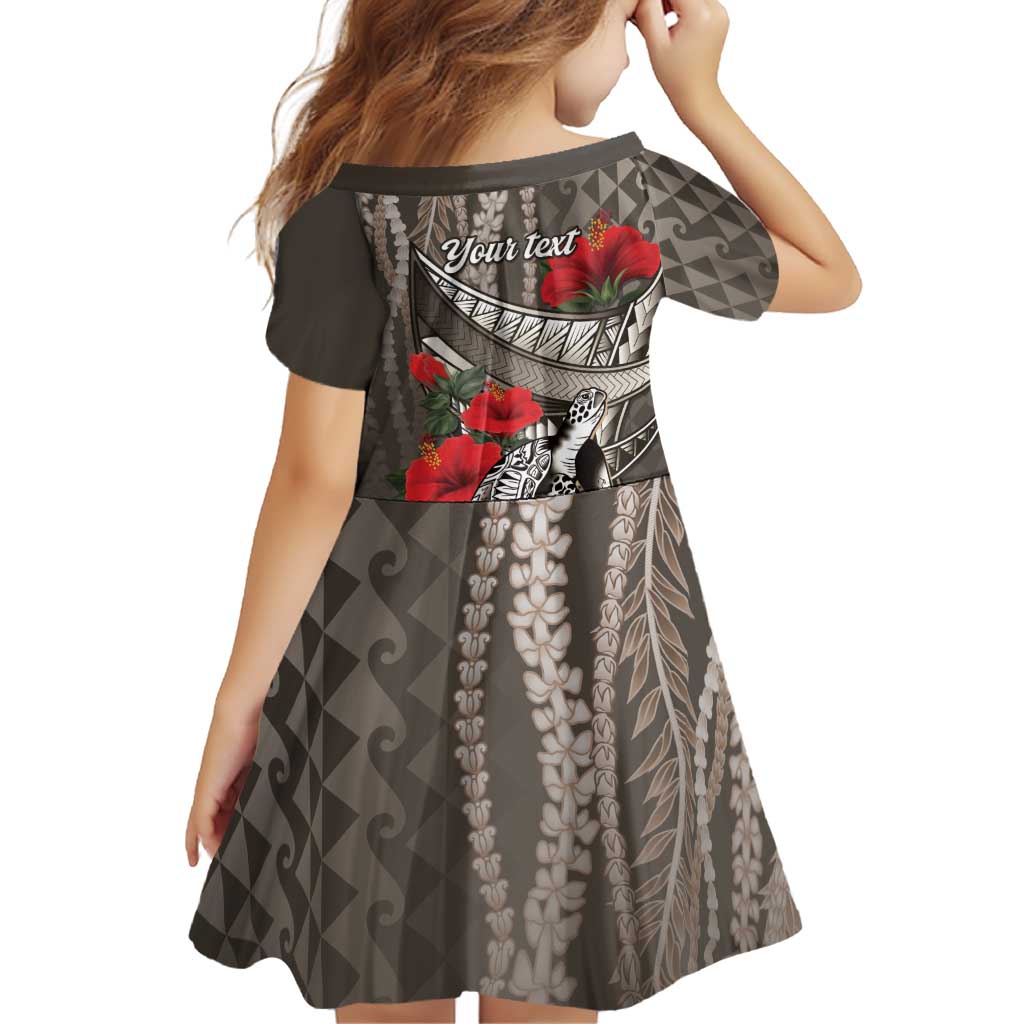 Hawaiian Honu Personalized Family Matching Tank Maxi Dress and Hawaiian Shirt Mocha Mousse Hibiscus Tribal Hook Pattern