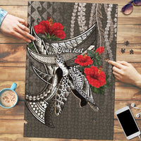 Hawaiian Honu Personalized Puzzle Mocha Mousse Hibiscus Tribal Hook Pattern