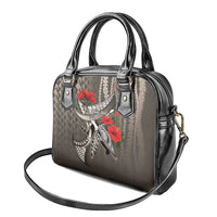 Hawaiian Honu Personalized Shoulder Handbag Mocha Mousse Hibiscus Tribal Hook Pattern