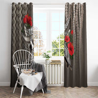 Hawaiian Honu Personalized Window Curtain Mocha Mousse Hibiscus Tribal Hook Pattern