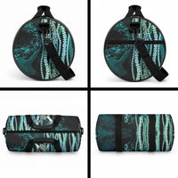 Hawaiian Honu Personalized Duffle Bag Dark Cyan Maile Pikake Flower Lei Inspired LT9 - Polynesian Pride