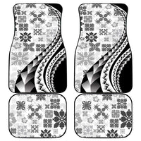 Black Hawaiian Quilt Pattern Car Mats Mixed Polynesian Tribal Arty