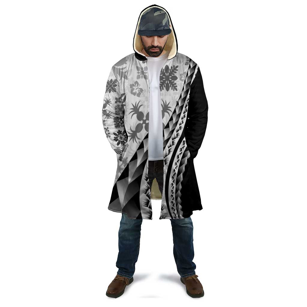 Black Hawaiian Quilt Pattern Cloak Mixed Polynesian Tribal Arty - Polynesian Pride