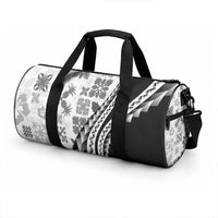 Black Hawaiian Quilt Pattern Duffle Bag Mixed Polynesian Tribal Arty LT9 - Polynesian Pride