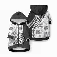 Black Hawaiian Quilt Pattern Pet Hoodie Mixed Polynesian Tribal Arty LT9 Zip-up Black - Polynesian Pride