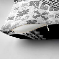 Black Hawaiian Quilt Pattern Pillow Cover Mixed Polynesian Tribal Arty - Polynesian Pride