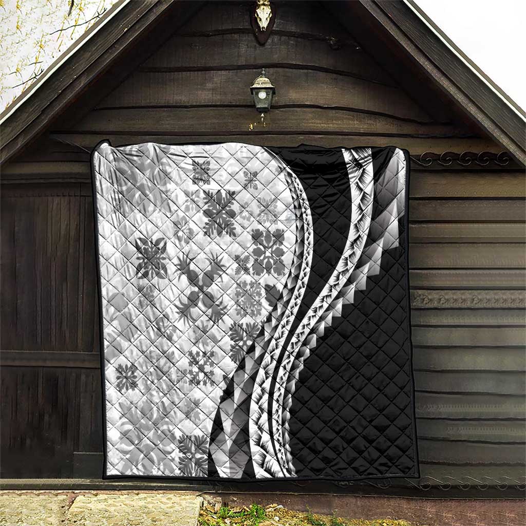 Black Hawaiian Quilt Pattern Quilt Mixed Polynesian Tribal Arty