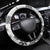 Black Hawaiian Quilt Pattern Steering Wheel Cover Mixed Polynesian Tribal Arty