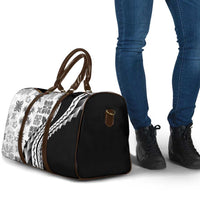 Black Hawaiian Quilt Pattern Travel Bag Mixed Polynesian Tribal Arty - Polynesian Pride