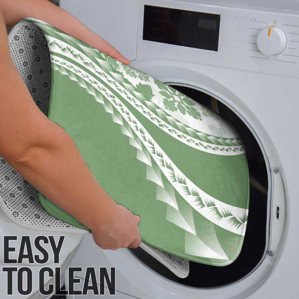 Green Hawaiian Quilt Pattern Bathroom Set Mixed Polynesian Tribal Arty - Polynesian Pride