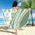 Green Hawaiian Quilt Pattern Beach Blanket Mixed Polynesian Tribal Arty