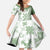 Green Hawaiian Quilt Pattern Family Matching Summer Maxi Dress and Hawaiian Shirt Mixed Polynesian Tribal Arty
