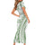 Green Hawaiian Quilt Pattern Short Sleeve Bodycon Dress Mixed Polynesian Tribal Arty
