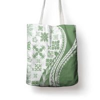 Green Hawaiian Quilt Pattern Tote Bag Mixed Polynesian Tribal Arty - Polynesian Pride