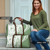 Green Hawaiian Quilt Pattern Travel Bag Mixed Polynesian Tribal Arty - Polynesian Pride