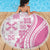 Pink Hawaiian Quilt Pattern Beach Blanket Mixed Polynesian Tribal Arty